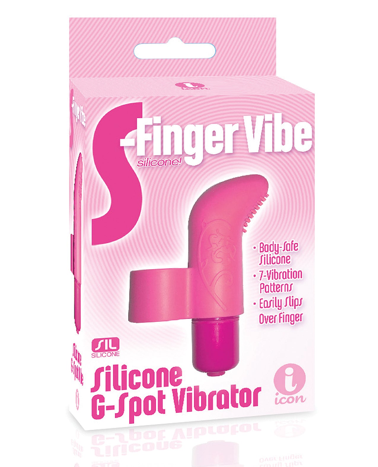 Icon Brands IC2660-2 9s S-Finger Vibe, Pink Silicone, 7 Patterns