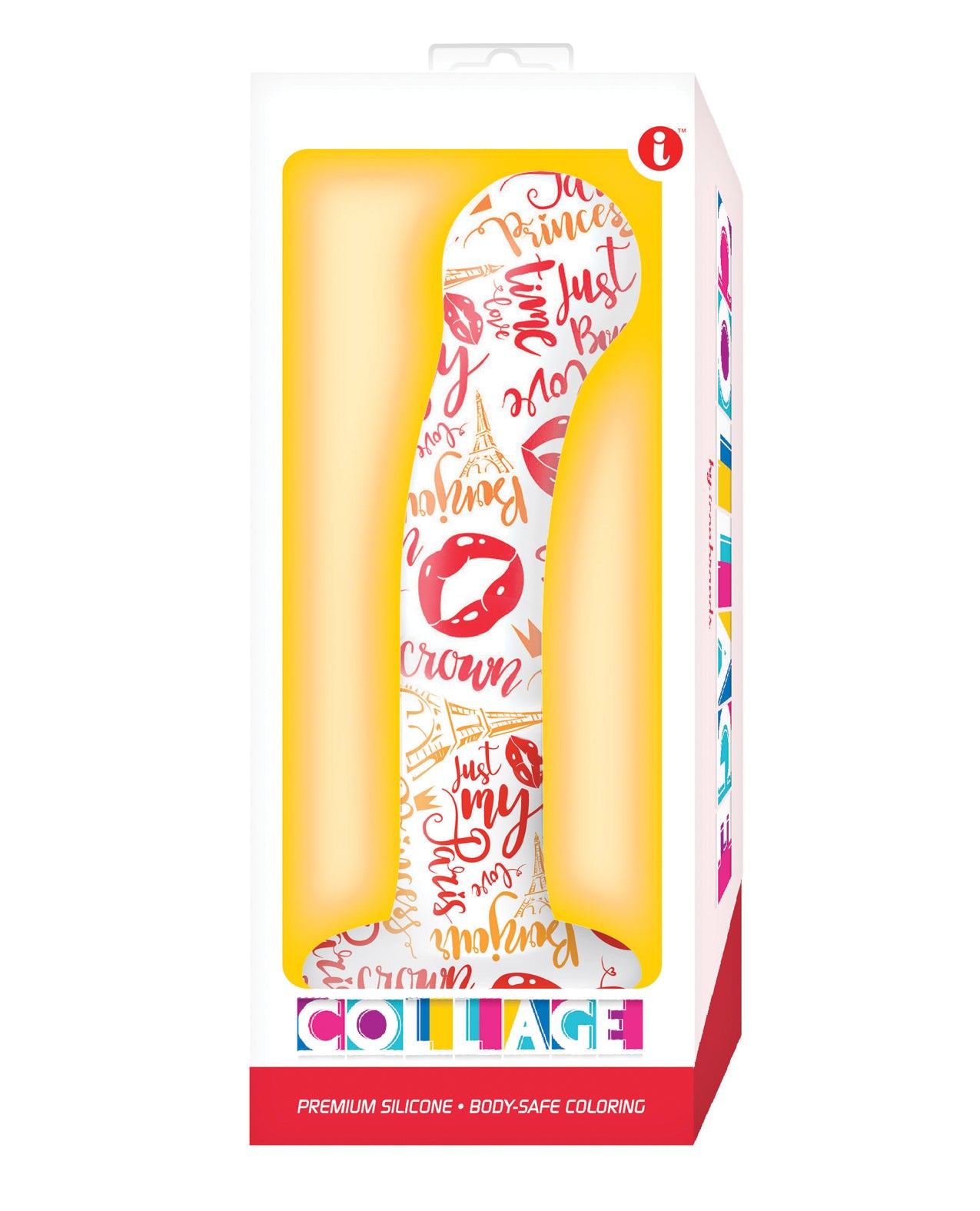 Icon Brands Collage 'I Remember Paris' G-Spot Silicone Dildo, Medical-Grade