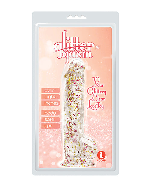 Icon brands inc IC1335 Glittergasm 8.5" Ballsy Dildo, 8.5" TPR