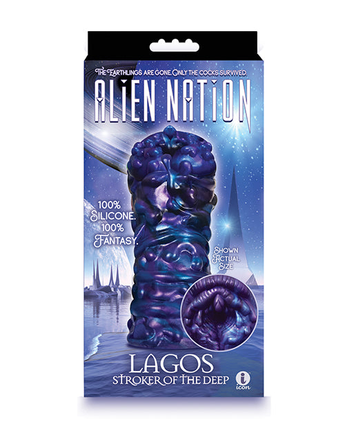 Icon Brands Alien Nation Lagos Silicone Stroker, Body-Safe & Textured