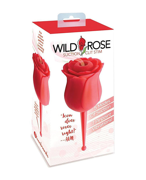 Icon Brands Wild Rose Le Pointe Suction Vibrator, Rechargeable Silicone