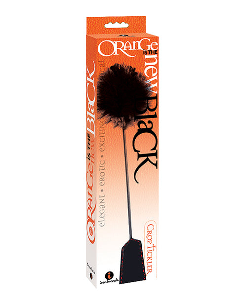 Icon Brands Orange Riding Crop & Tickler, Leatherette