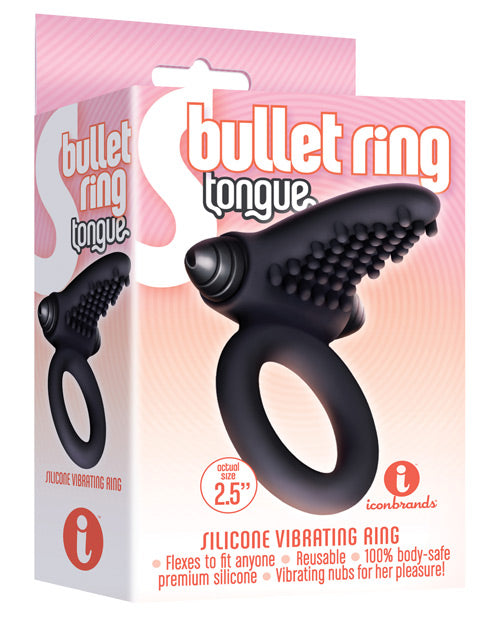 Icon Brands, Inc IC2605-2 9's S Bullet Ring Tongue, Vibrating Silicone