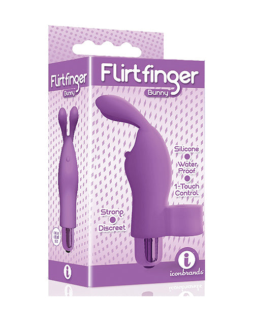 Icon Brands, Inc IC2669 Flirtfinger Bunny, Purple, Silicone, 0.75" x 4"