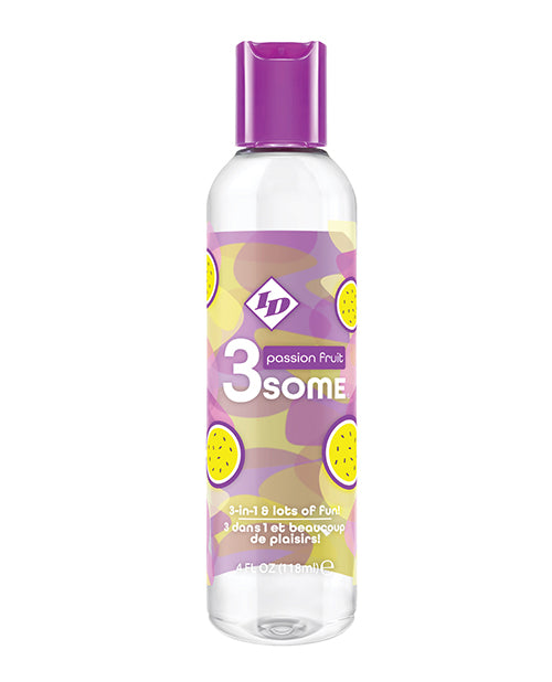 ID Lubricants IDDEPB04C2 3some 3 in 1 Lubricant, 4 oz Passion Fruit