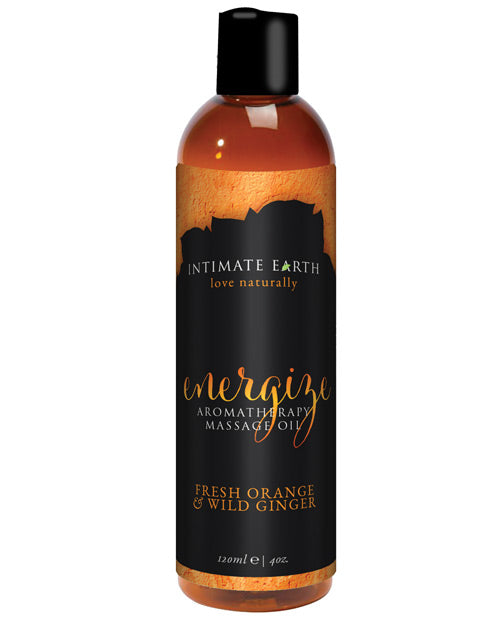 Intimate Earth 010/120IE Energizing Massage Oil, 120ml Orange & Ginger