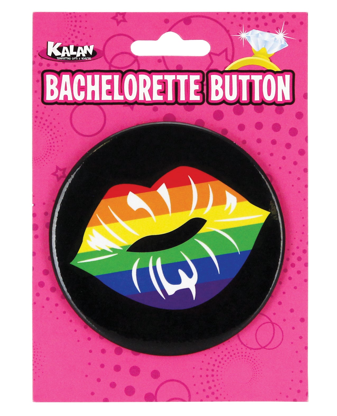 Kalan BT3R093 Rainbow Lips Button, 3-Inch Metal Badge