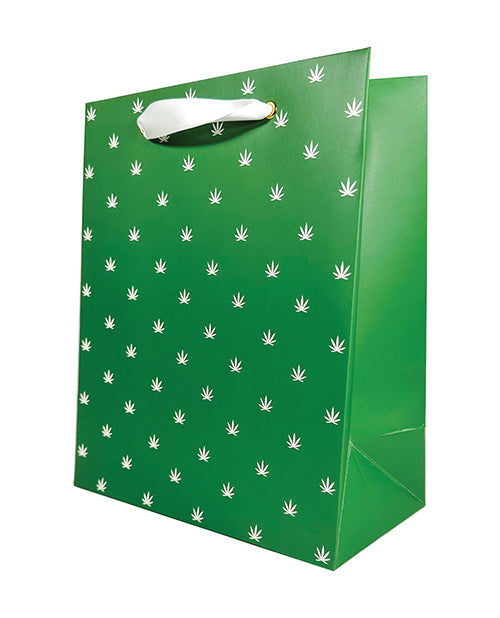 Kush Kards GB-GREEN Polka Pot Gift Bag, 10" x 8" x 4"