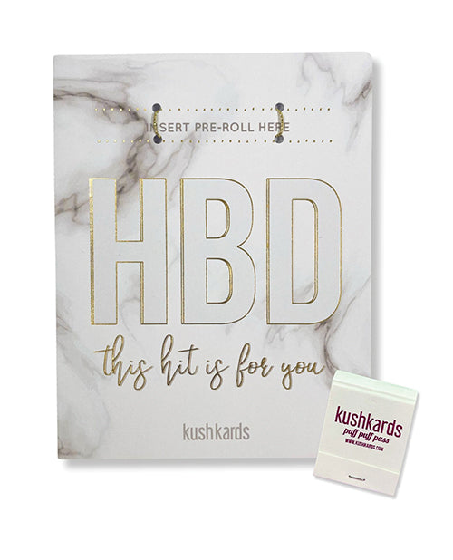 Kush Kards HBD Birthday Greeting Card with Marble Design & Matchbook Slot