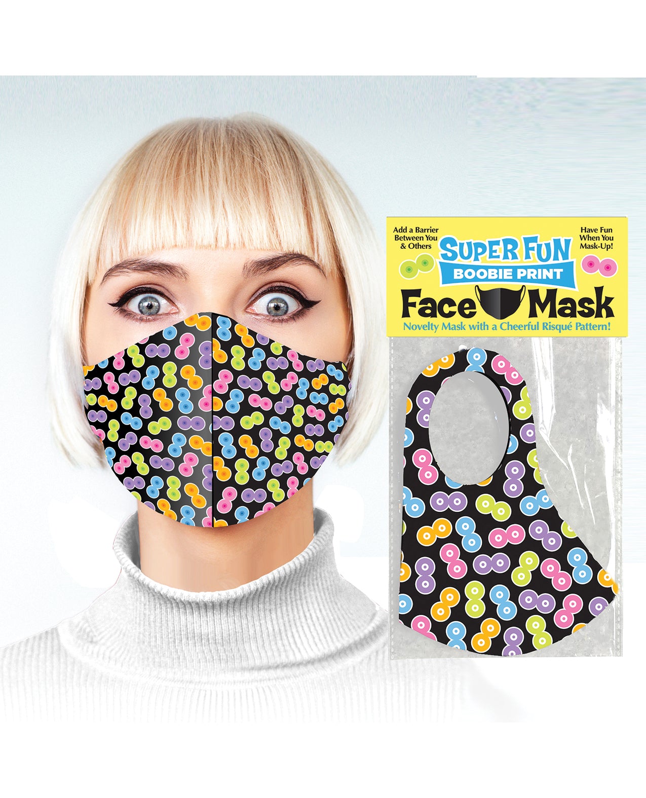 Little Genie & Candyprints CP1014 Risque Print Face Mask, Polyester Spandex
