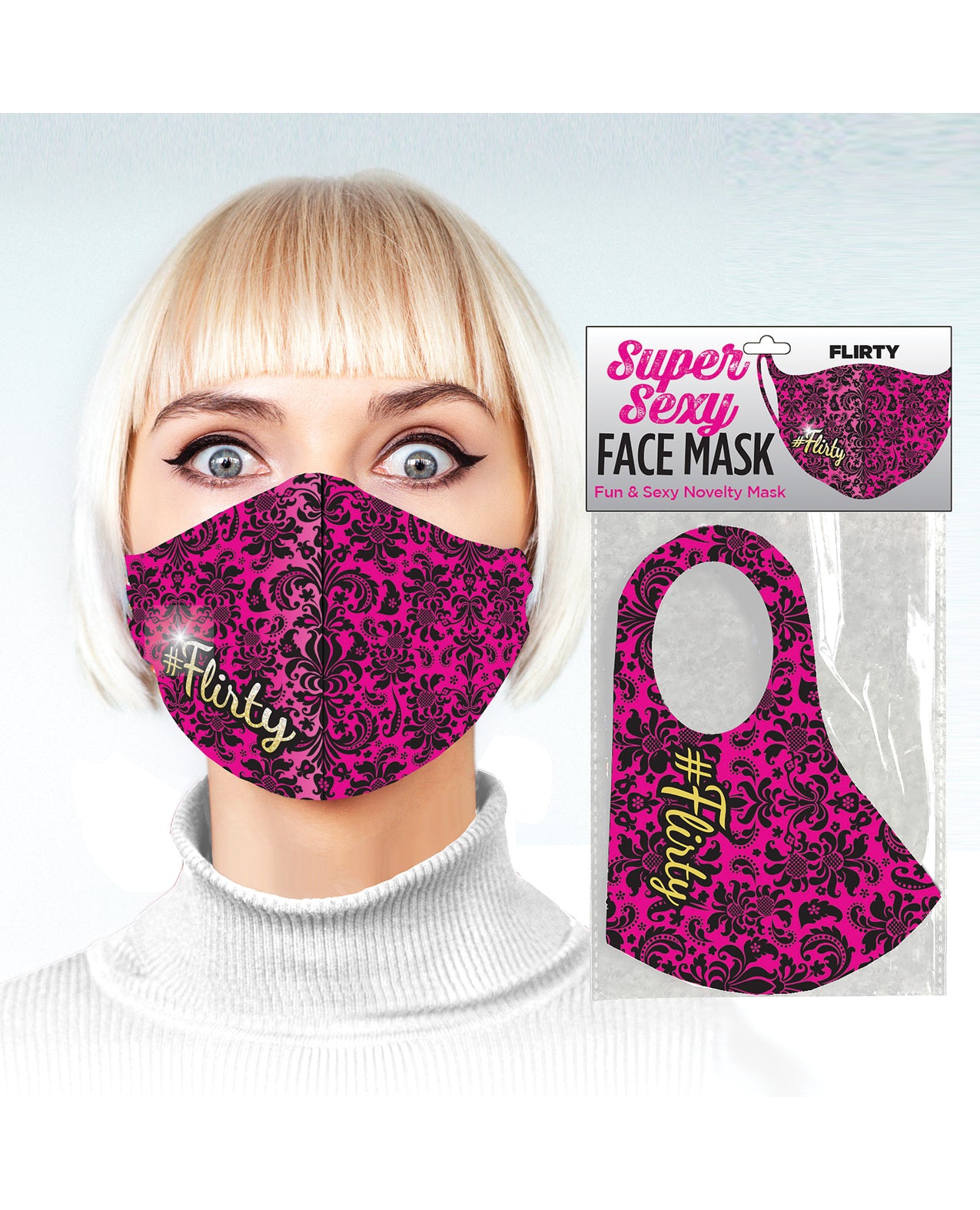 Little Genie and Candyprints CP.1021 Flirty Script Mask, Hot Pink