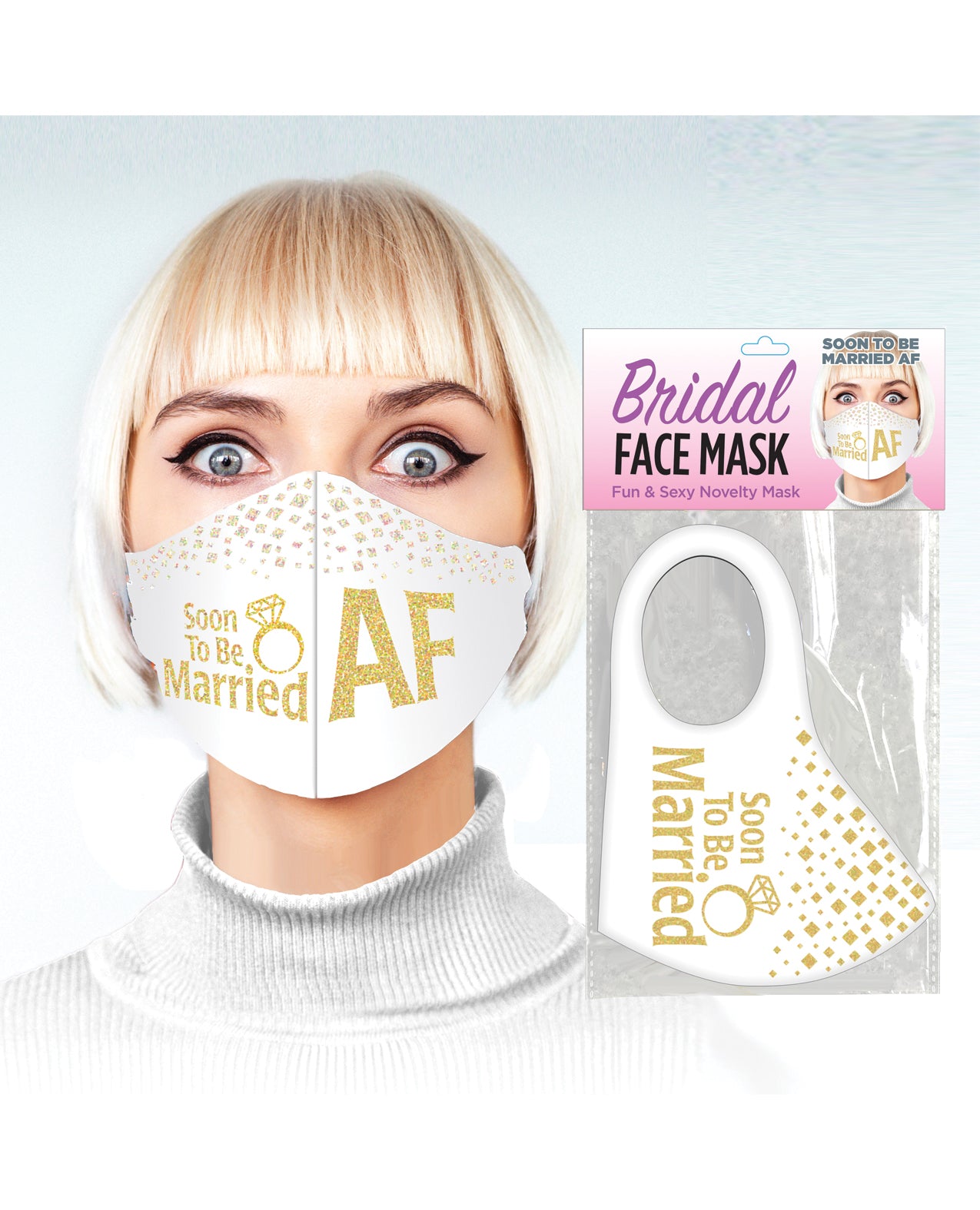 Little Genie and Candyprints CP.1030 Soon to be Married AF Face Mask