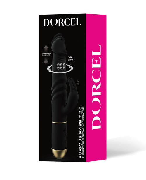 Dorcel 6072523 Furious Rabbit 2.0 Thrusting & Spinning Vibrator, Black