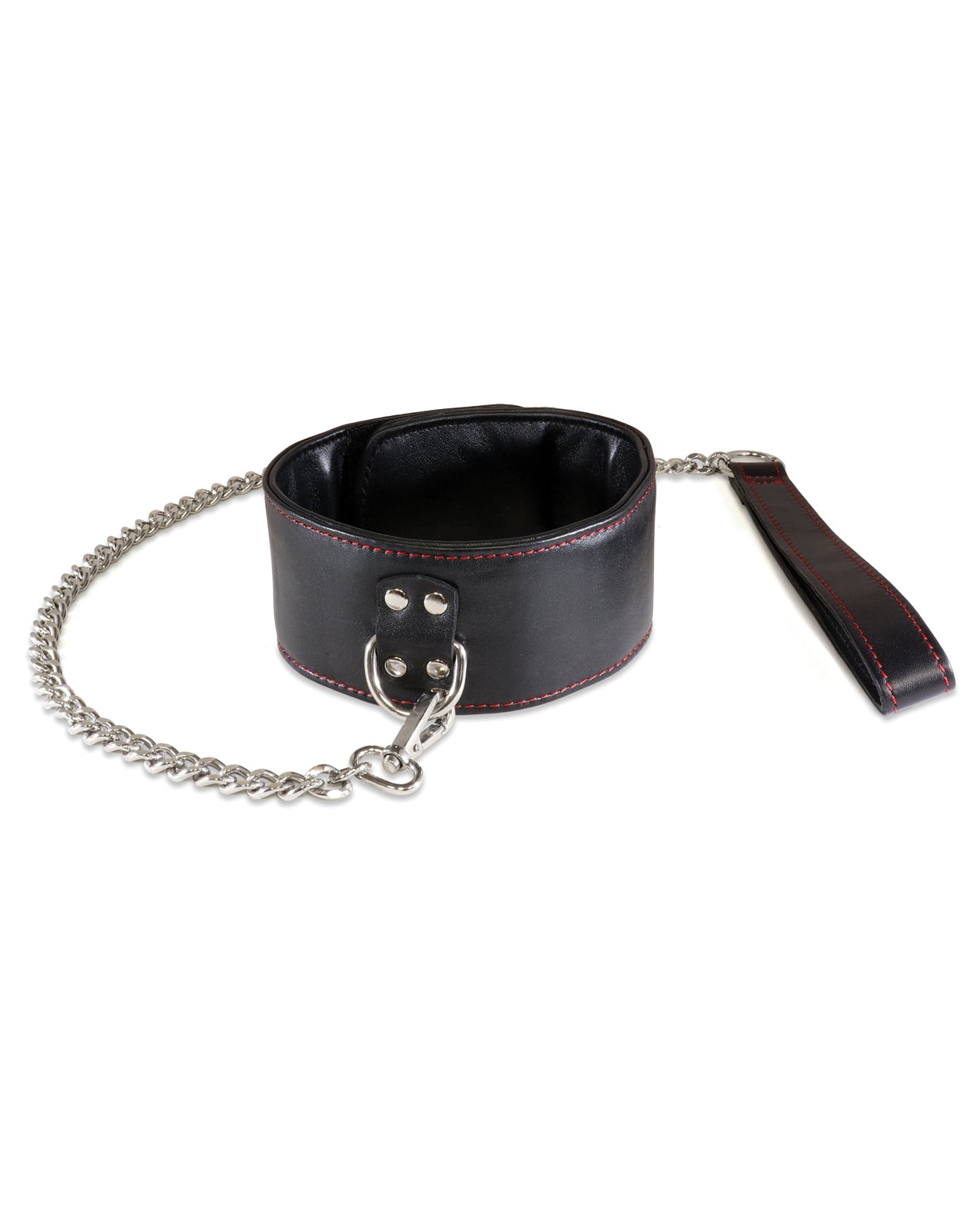Sultra Leather Lambskin Neck Accessory with Chain, Black