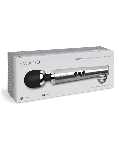 Cotr inc LW-051SLV Le Wand Die Cast Rechargeable Massager, Silver, 10 Speeds