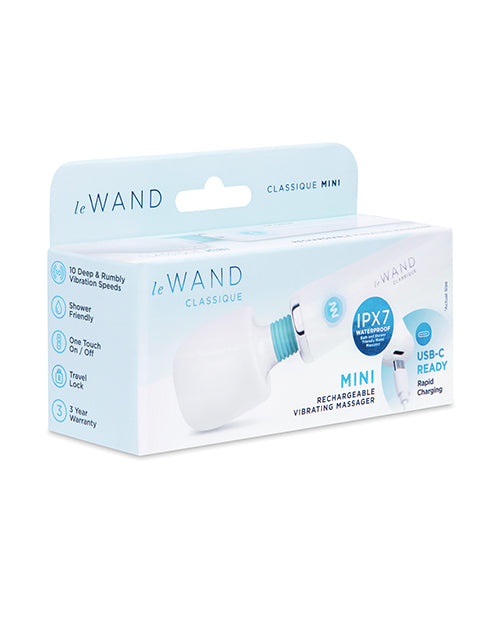 Le Wand LW-054 WHT Classique Mini Wand Massager, Compact Vibrating
