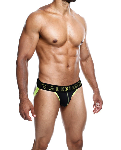Male Basics MBN04 NN Yel SM Neon Jockstrap, Nylon Spandex