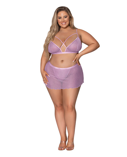 Magic Silk MEP286 LIL 2X QN Girl Next Door Strappy Bralette - Thong Skirt