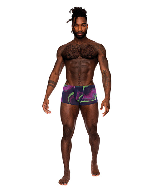 Male Power 145-278 MULTI LG Galactic Sheer Mini Short, Multi Color