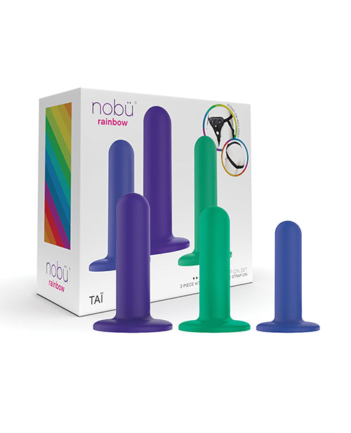 Bodispa inc NB001783 Nobu Tai Silicone Dildo Set w/Strap On, Assorted Colors