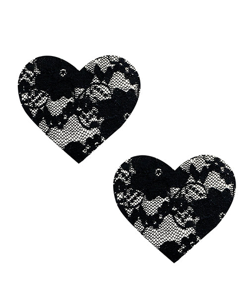 Neva Nude BLA-LAC-NS Lace Heart Pasties, 2-Pack, 2.75" x 2.5"