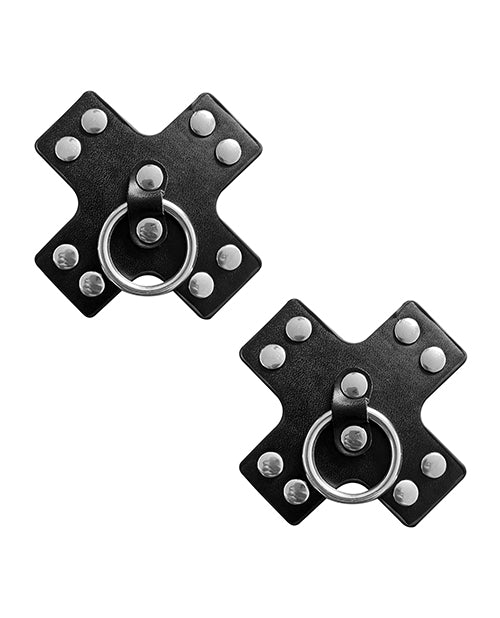Neva Nude BN-NIR-021 Burlesque Reusable Pasties, Black Studded Silicone