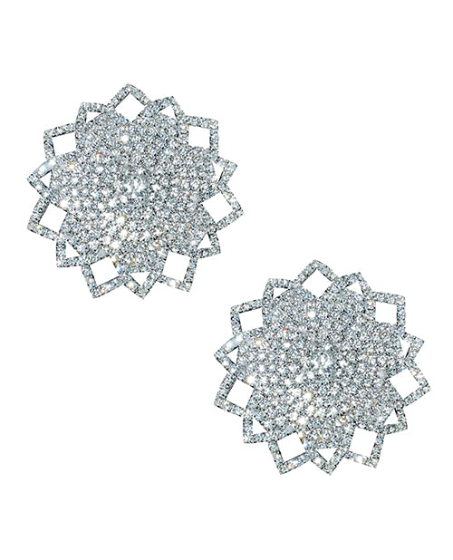 Neva Nude Ice Crystal Jewel Reusable Silicone Nipple Pasties, Clear Snowflake