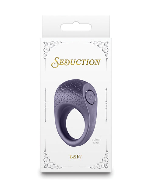 NS Novelties Seduction Levi Vibrating Cock Ring, Metallic Grey - Rechargeable