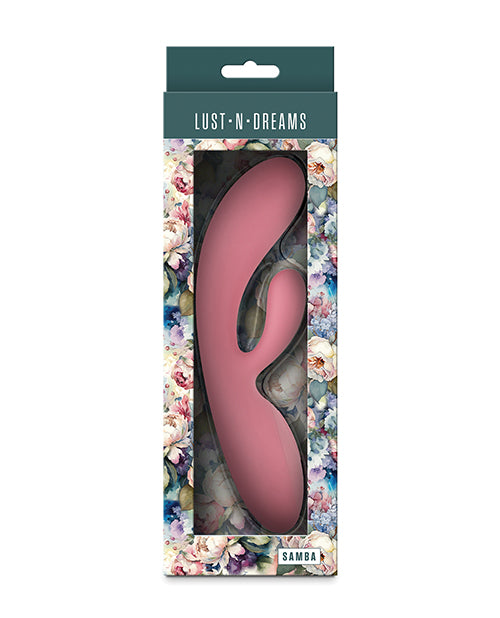 Lust-n-Dreams Samba Rabbit Vibe, Coral – Dual-Motor Rechargeable Silicone