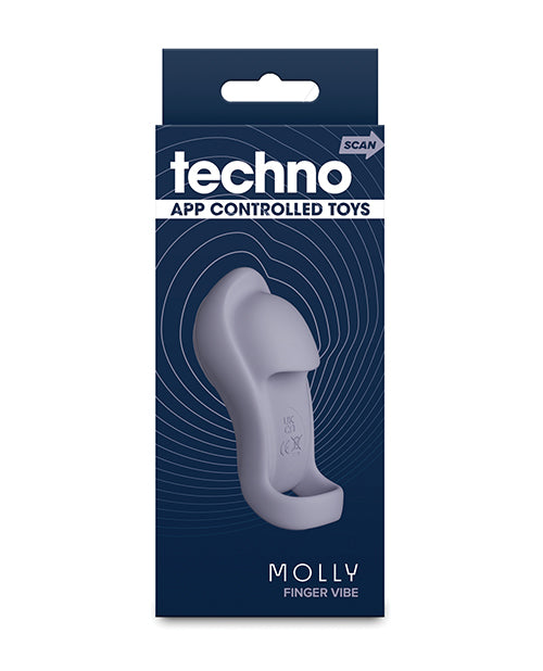 NS Novelties Techno Molly App-Controlled Finger Vibe, Grey