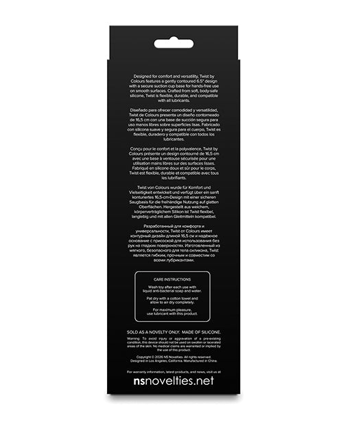 NS Novelties Colours Twist Silicone Strap-On Accessory, Black, 6.5 in.