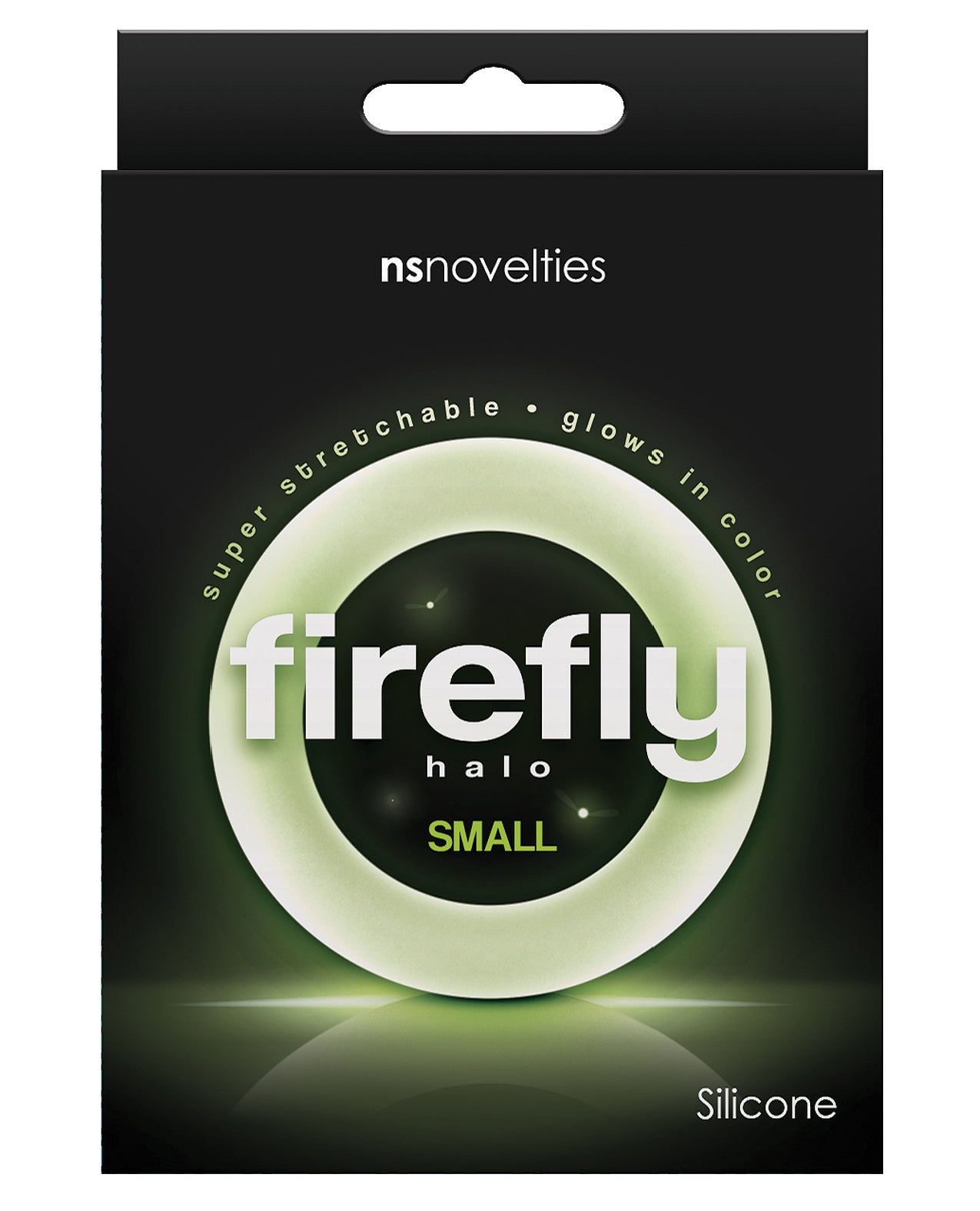 NS Novelties Firefly Halo Small Cockring, Clear Glow-in-the-Dark Silicone