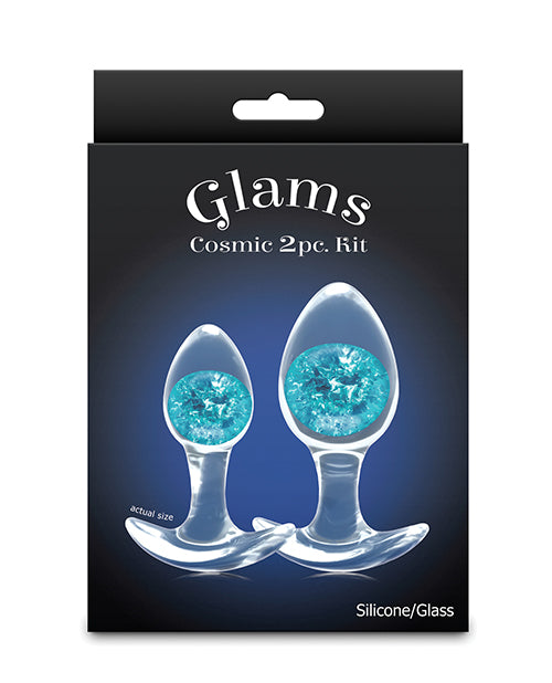 NS Novelties Cosmic Glams 2 pc Plug Kit, Blue – Body-Safe Silicone