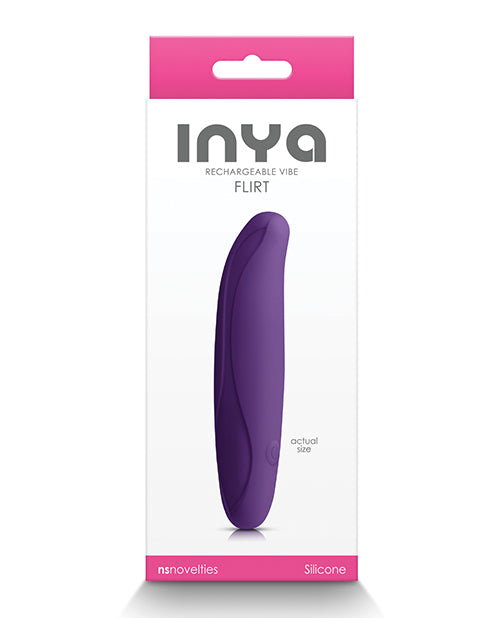 NS Novelties INYA Flirt Vibrating Massager, Rechargeable Silicone – Dark Purple