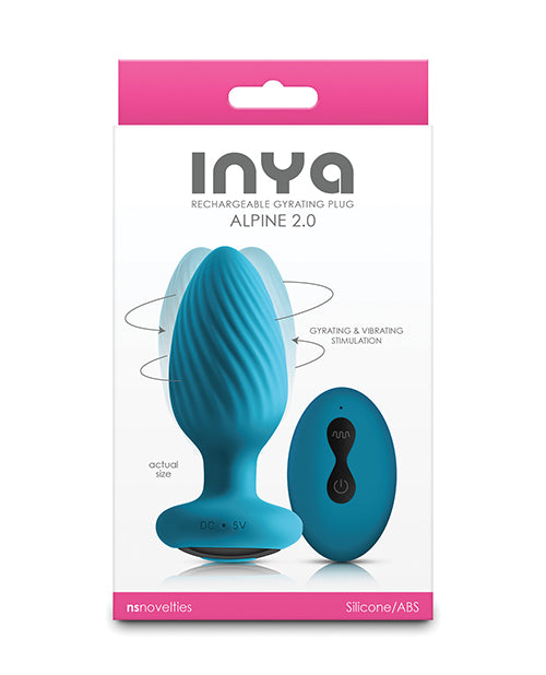 NS Novelties INYA Alpine 2.0 Gyrating & Vibrating Anal Plug with Remote, Teal