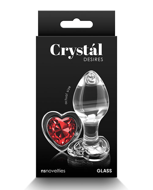 NS Novelties NSN-0719-11 Crystal Desires Heart Gem Butt Plug Medium, Red Glass