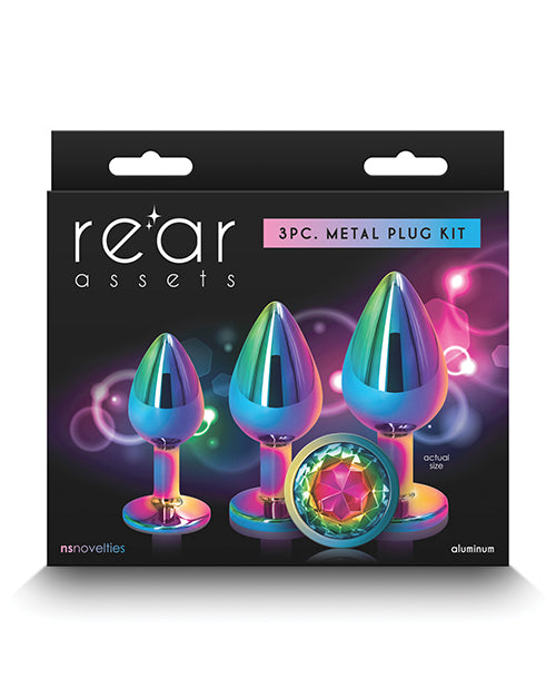NS Novelties NSN-0960-01 Rainbow Gem Anal Trainer, Aluminum, Graduated Sizes