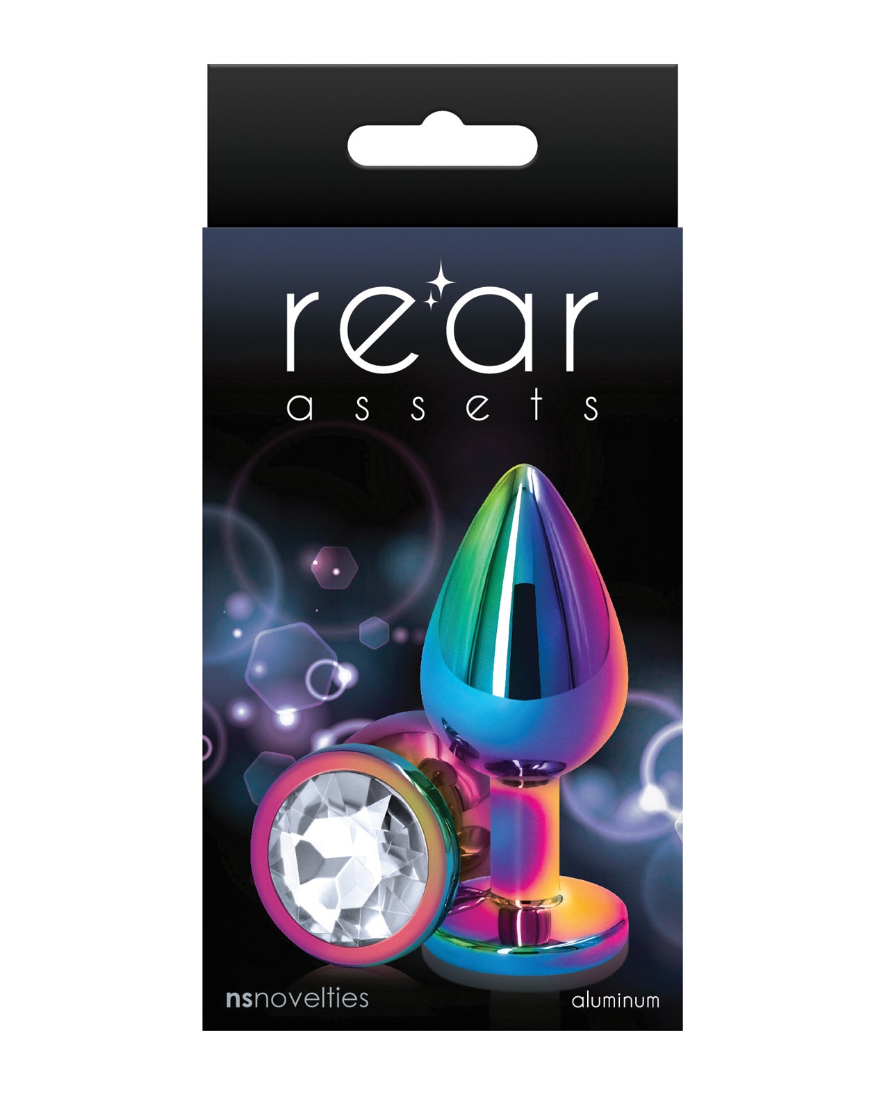 NS Novelties Rear Assets Multicolor Medium Clear Anal Plug