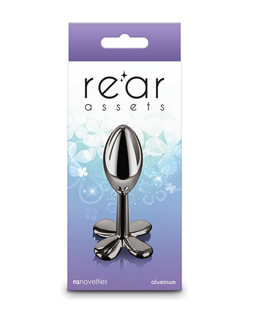 NS Novelties Rear Assets Clover Anal Toy, Gunmetal – Body-Safe Aluminum