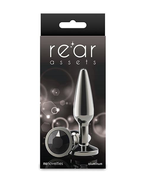 NS Novelties NSN-0969-23 Rear Assets Tapered Medium Anal Toy, Black Aluminum