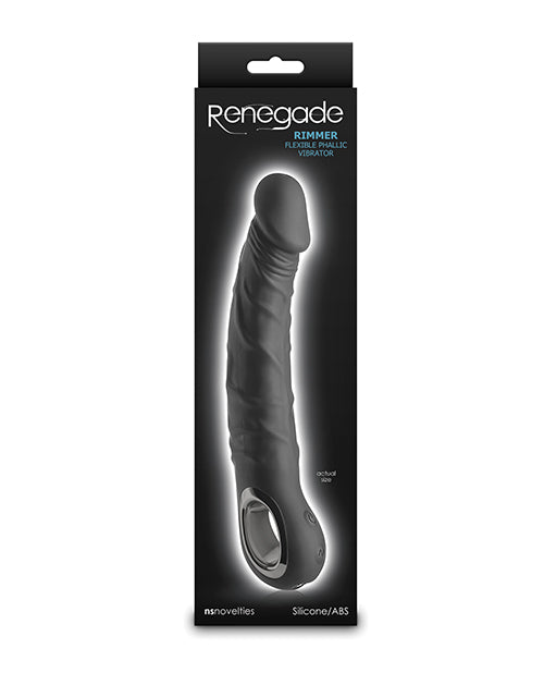 NS Novelties Renegade Rimmer Vibrating Dong with Handle - Black - 3 Speeds