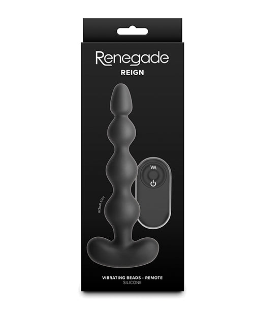 NS Novelties Renegade Reign Vibrating Anal Beads with Wireless Remote - Black