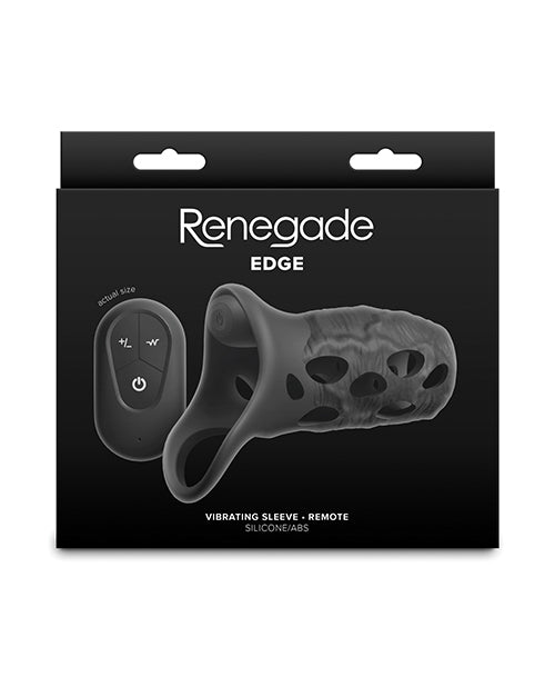 NS Novelties Renegade Edge Vibrating Penis Sleeve with Remote, Black