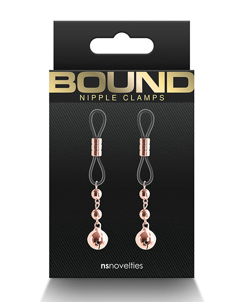 NS Novelties NSN-1302-61 Bound D1 Nipple Clamps, Rose Gold, Adjustable
