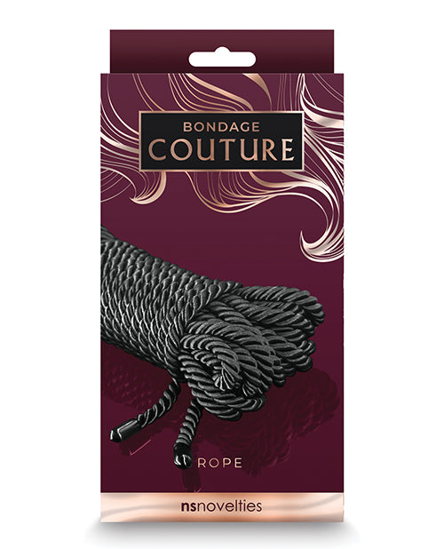 NS Novelties Bondage Couture Rope, Black, 25ft Length