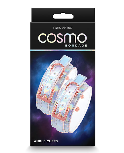 NS Novelties Cosmo Bondage Ankle Cuffs, Rainbow Holographic, Rose Gold