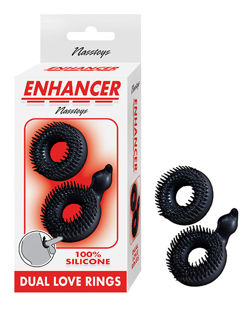 Nasstoys Enhancer Dual Love Rings, Black – Body-Safe Silicone