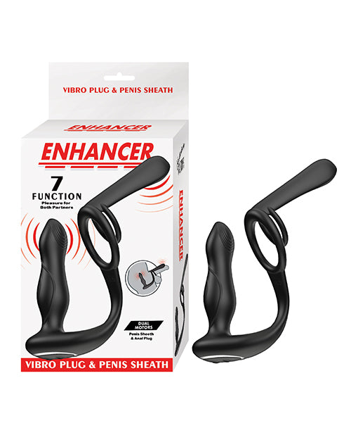 Nasstoys Enhancer Vibro Plug & Penis Sheath, Black – Dual Action Rechargeable