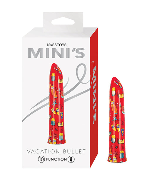 Nasstoys Mini's Vacation Bullet Vibrator, Red – 10 Functions, USB Rechargeable