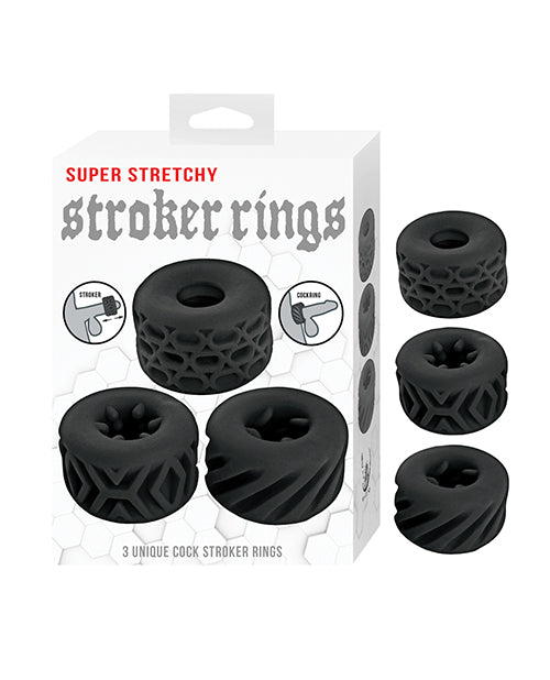 Nasstoys Super Stretchy Stroker Rings - Black, 3-Piece Set